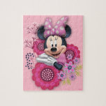 Minnie Mouse Floral Cutie Jigsaw Puzzle<br><div class="desc">Minnie Mouse surrounded by pink flowers!</div>