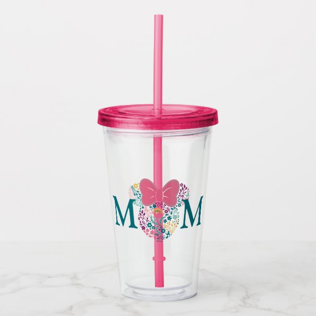 Minnie Mouse Floral Icon - Happy Mother's Day Acrylic Tumbler (Front)