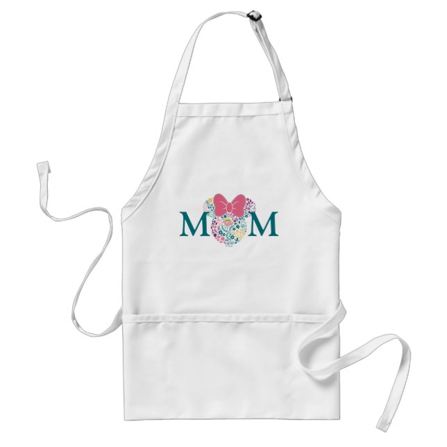 Minnie Mouse Floral Icon - Happy Mother's Day Adult Apron (Front)