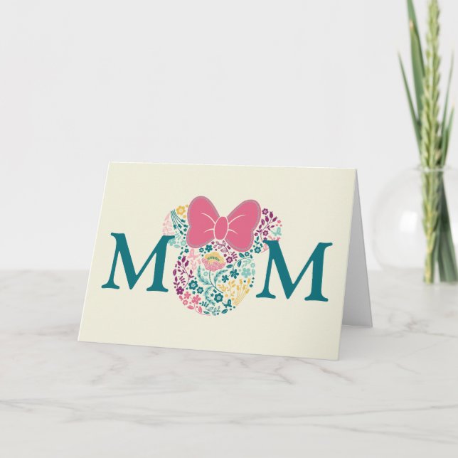 Minnie Mouse Floral Icon - Happy Mother's Day Card (Front)
