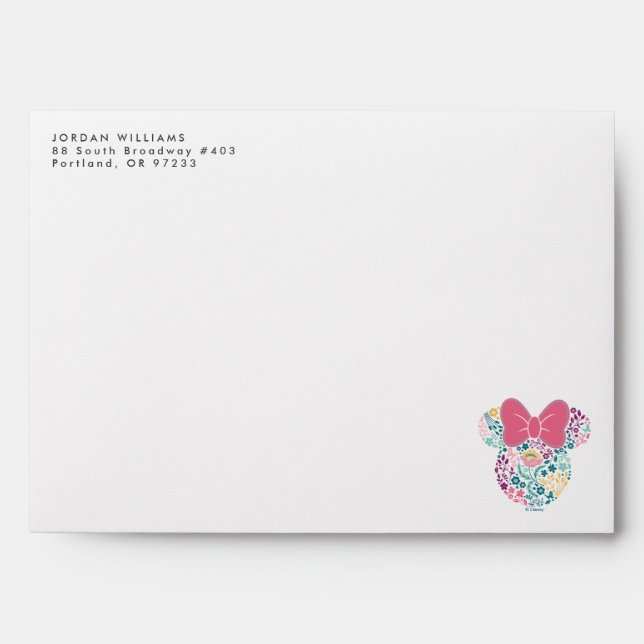 Minnie Mouse Floral Icon - Happy Mother's Day Envelope (Front)