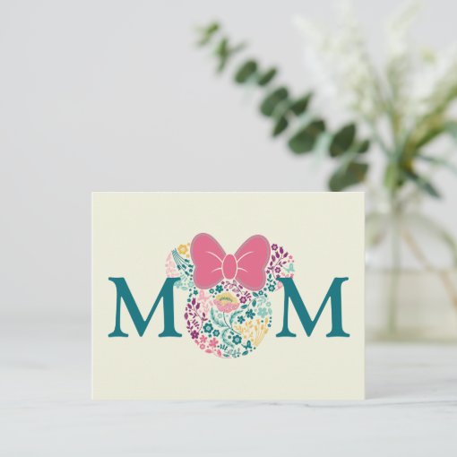 Minnie Mouse Floral Icon - Happy Mother's Day Postcard | Zazzle