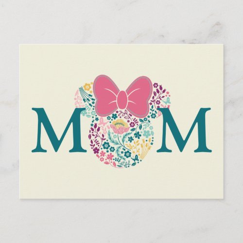 Minnie Mouse Floral Icon _ Happy Mothers Day Postcard