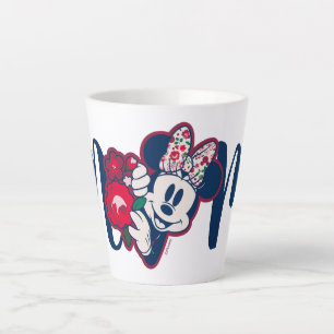 Minnie Mouse Floral Pattern - Happy Mother's Day Latte Mug