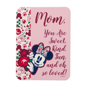 Minnie Mouse Floral Pattern - Happy Mother's Day Magnet