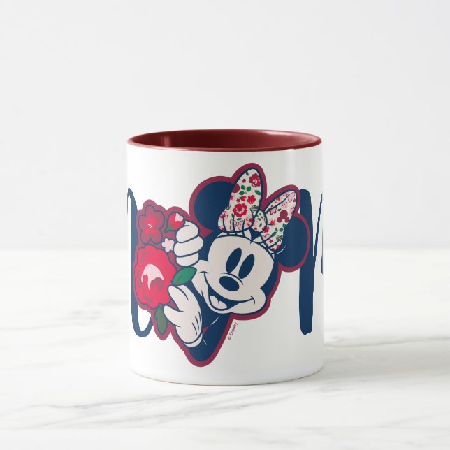 Minnie Mouse Floral Pattern - Happy Mother's Day Mug (Center)