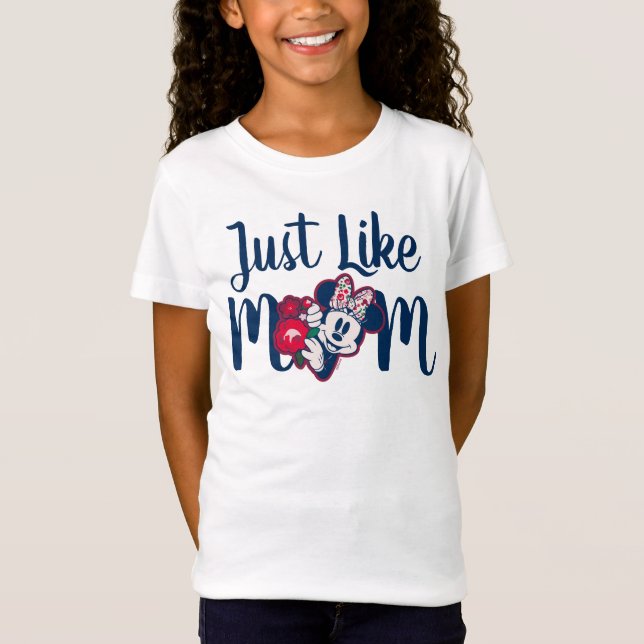 Minnie Mouse Floral Pattern - Happy Mother's Day T-Shirt (Front)