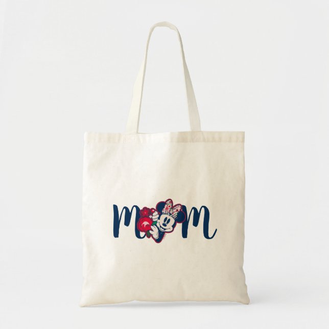 Minnie Mouse Floral Pattern - Happy Mother's Day Tote Bag (Front)