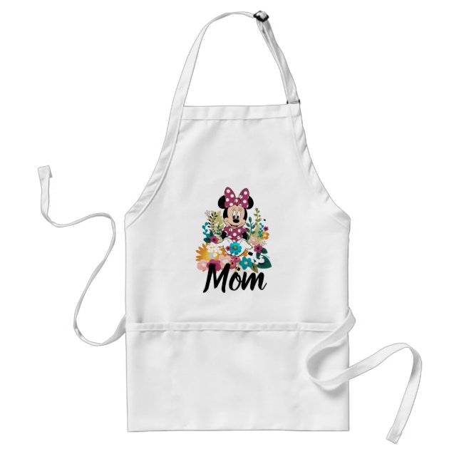 Minnie Mouse - Flowers for Mom Adult Apron (Front)