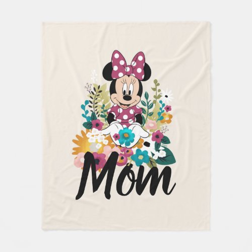 Minnie Mouse _ Flowers for Mom Fleece Blanket