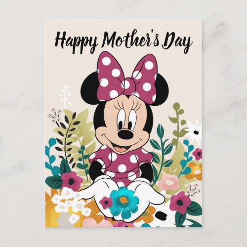 Minnie Mouse _ Flowers for Mom Postcard