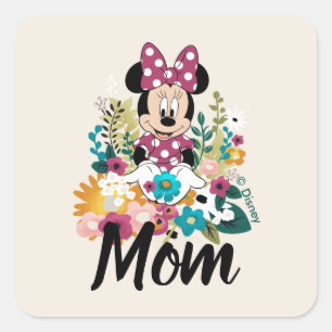 Minnie Mouse - Flowers for Mom Square Sticker