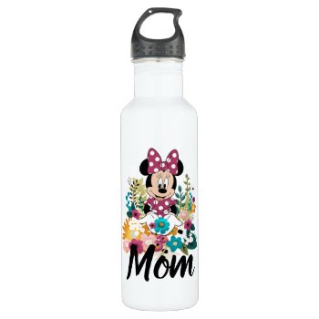 Minnie Mouse - Flowers For Mom Stainless Steel Water Bottle by MickeyAndFriends at Zazzle