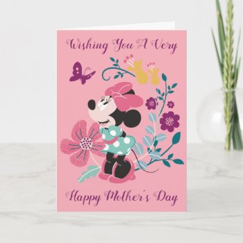Minnie Mouse & Flowers - Happy Mother's Day Card by MickeyAndFriends at Zazzle