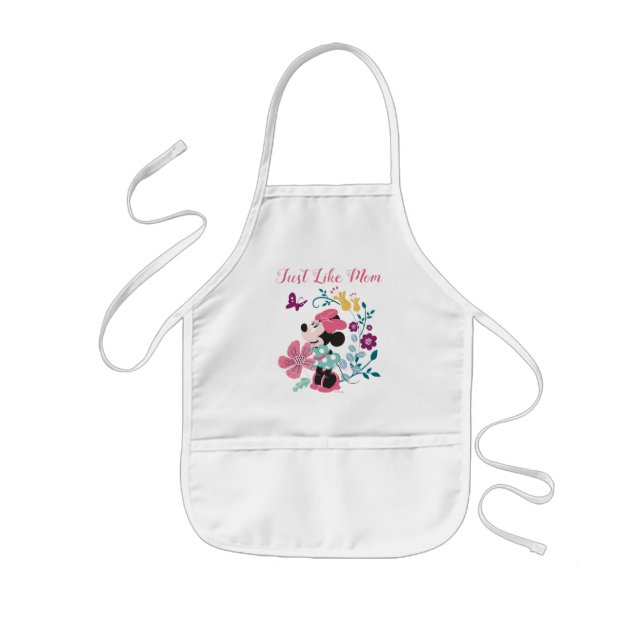 Minnie Mouse & Flowers - Happy Mother's Day Kids' Apron (Front)