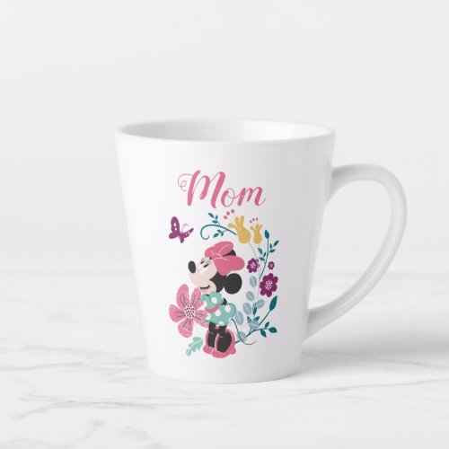 Minnie Mouse  Flowers _ Happy Mothers Day Latte Mug
