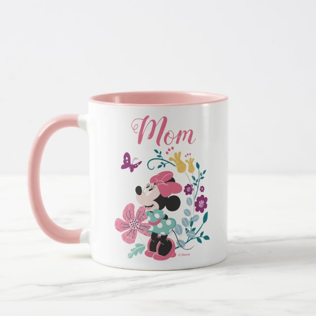 Minnie Mouse & Flowers - Happy Mother's Day Mug (Left)