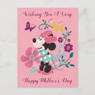 Minnie Mouse & Flowers - Happy Mother's Day Postcard