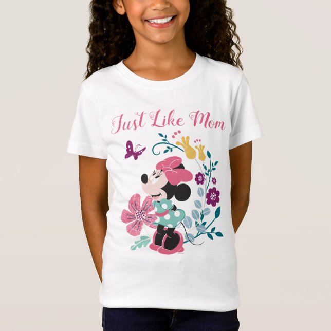 Minnie Mouse & Flowers - Happy Mother's Day T-Shirt (Front)