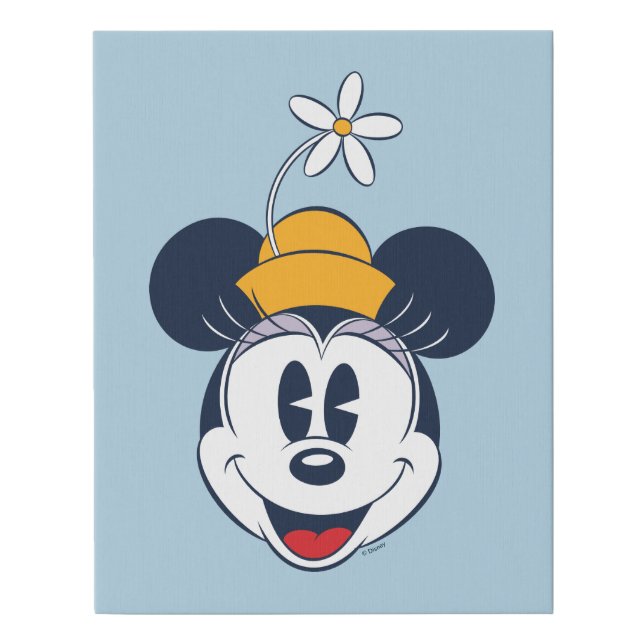 Minnie Mouse | Fun Flower Hat Faux Canvas Print (Front)