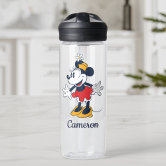 Personalized Minnie Mouse in Red Polka Dot Dress Water Bottle