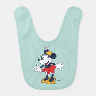 Minnie Mouse Fun Flower Hat Pose Baby Bib