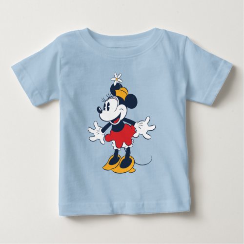 Minnie Mouse  Fun Flower Hat Pose Baby T_Shirt