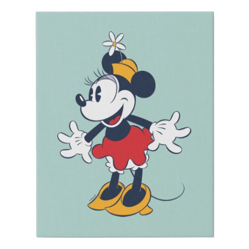 Minnie Mouse  Fun Flower Hat Pose Faux Canvas Print