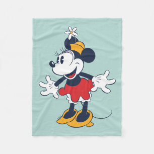 Minnie Mouse   Fun Flower Hat Pose Fleece Blanket