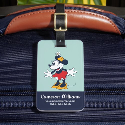 Minnie Mouse  Fun Flower Hat Pose Luggage Tag