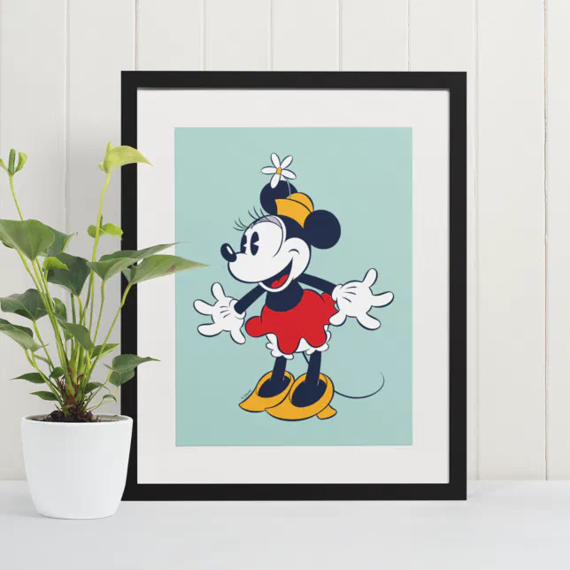 Minnie Mouse Fun Flower Hat Pose Poster Zazzle