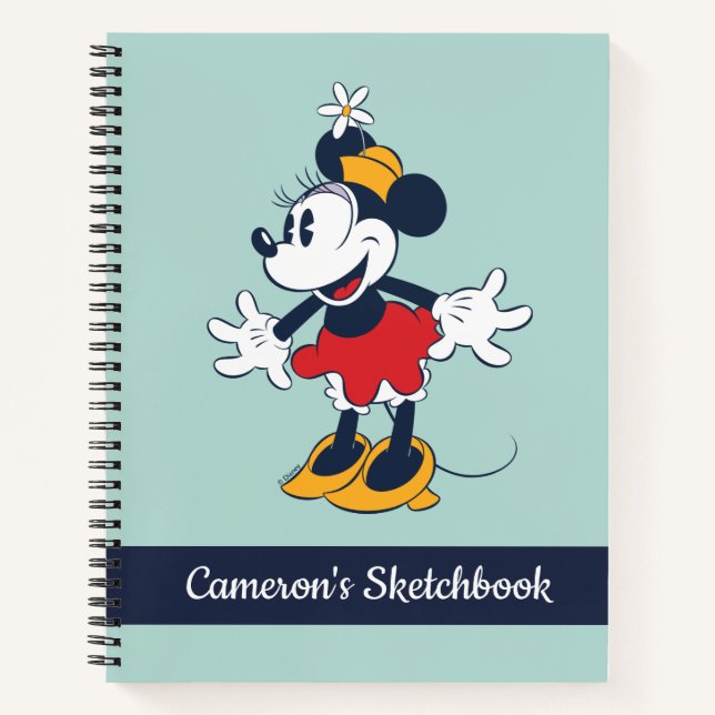Minnie Mouse | Fun Flower Hat Pose Sketch Notebook (Front)