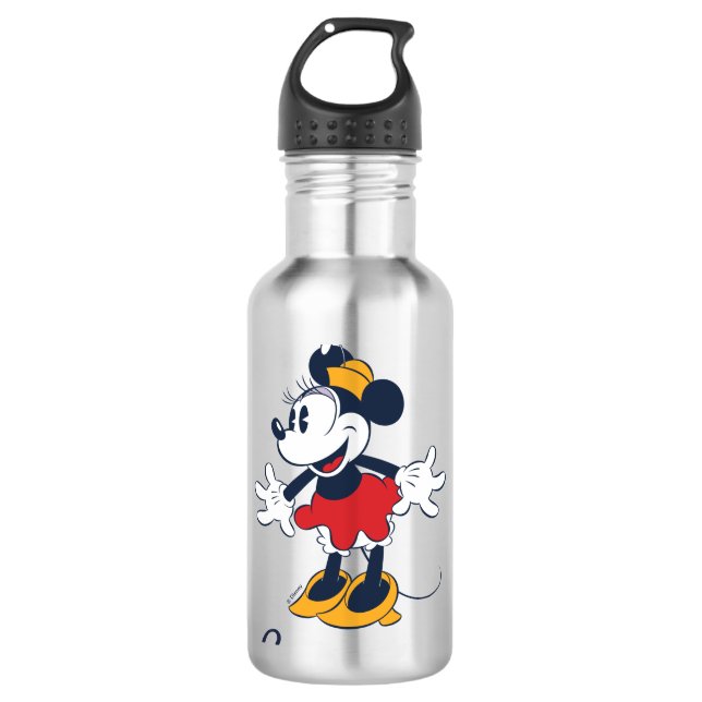 Minnie Mouse | Fun Flower Hat Pose Stainless Steel Water Bottle (Front)