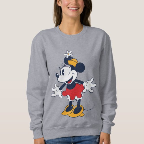 Minnie Mouse  Fun Flower Hat Pose Sweatshirt