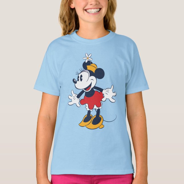 Minnie Mouse | Fun Flower Hat Pose T-Shirt (Front)