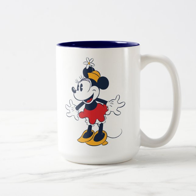 Minnie Mouse | Fun Flower Hat Pose Two-Tone Coffee Mug (Right)