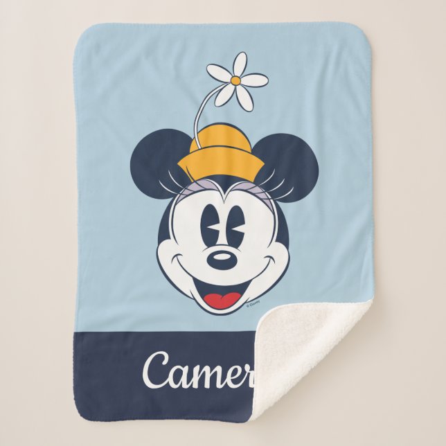 Minnie Mouse | Fun Flower Hat Sherpa Blanket (Front)