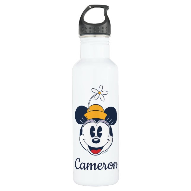 Minnie Mouse | Fun Flower Hat Stainless Steel Water Bottle (Front)