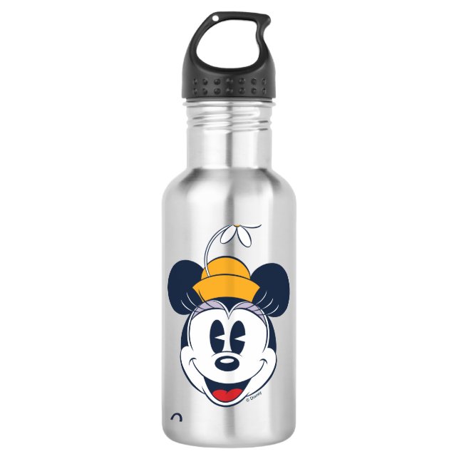 Minnie Mouse | Fun Flower Hat Stainless Steel Water Bottle (Front)