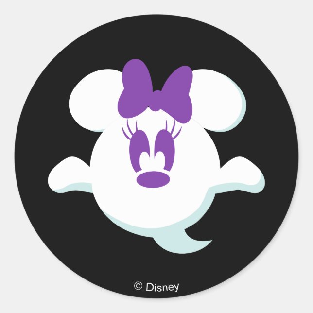 Minnie Mouse Ghost Classic Round Sticker (Front)