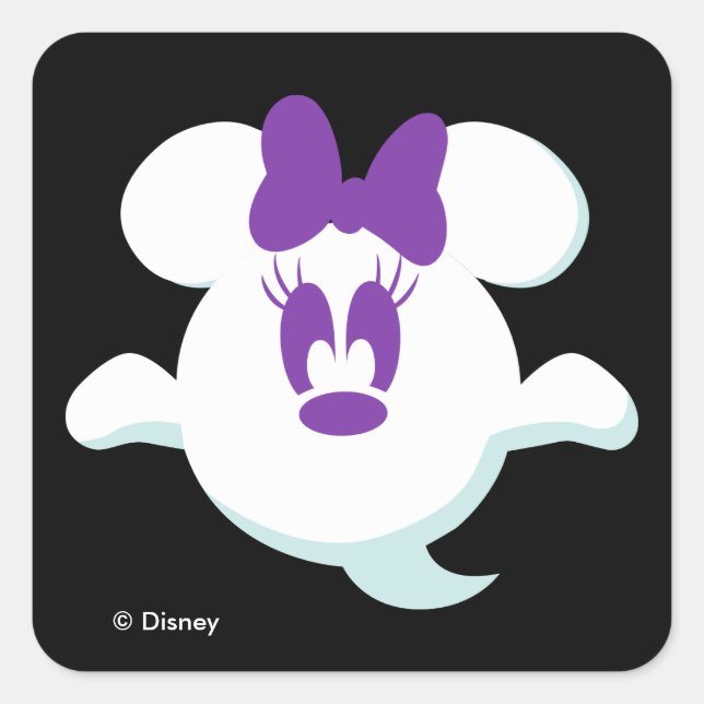 Minnie Mouse Ghost Square Sticker (Front)