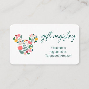 Minnie Mouse   Gift Registry Baby Shower Enclosure Card