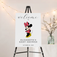 Minnie Mouse Girl Baby Shower Welcome Sign