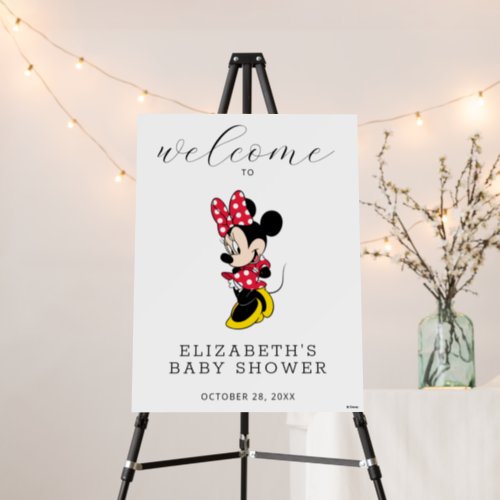Minnie Mouse Girl Baby Shower Welcome Sign