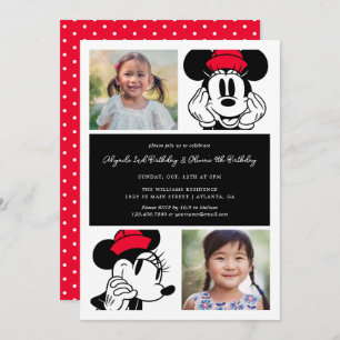 Minnie Mouse Girl's Joint Birthday Invitation
