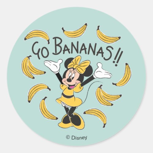 Minnie Mouse  Go Bananas Classic Round Sticker