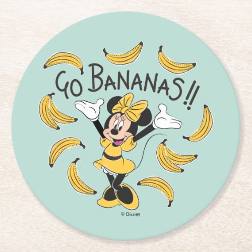 Minnie Mouse  Go Bananas Round Paper Coaster
