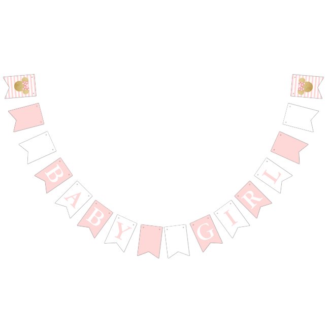 Minnie Mouse | Gold & Pink Baby Shower Bunting Flags (All)