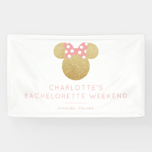 Minnie Mouse   Gold & Pink Bachelorette Banner
