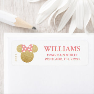 Minnie Mouse   Gold & Pink Birthday Label